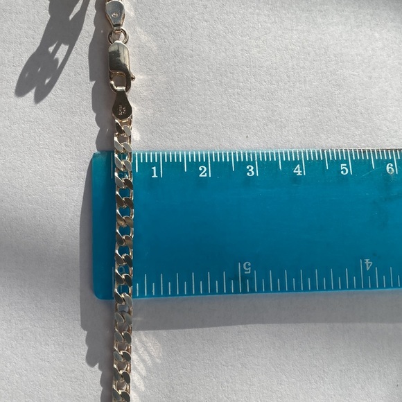 Sterling Silver Curb Link Chain Necklace 30” in Italy Solid - Picture 8 of 8